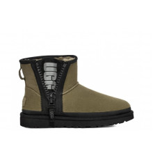 UGG Classic Mini Zipper Tape Logo Boot Burnt Olive