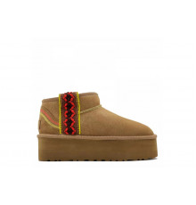 UGG Classic Ultra Mini Braid Platform Chestnut