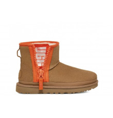 UGG Classic Mini Zipper Tape Logo Boot Chestnut