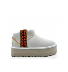 UGG Classic Ultra Mini Braid Platform White