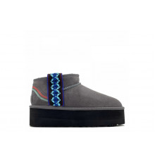 UGG Classic Ultra Mini Braid Platform Grey