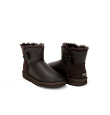 UGG Mini Bailey Button Metallic Chocolate